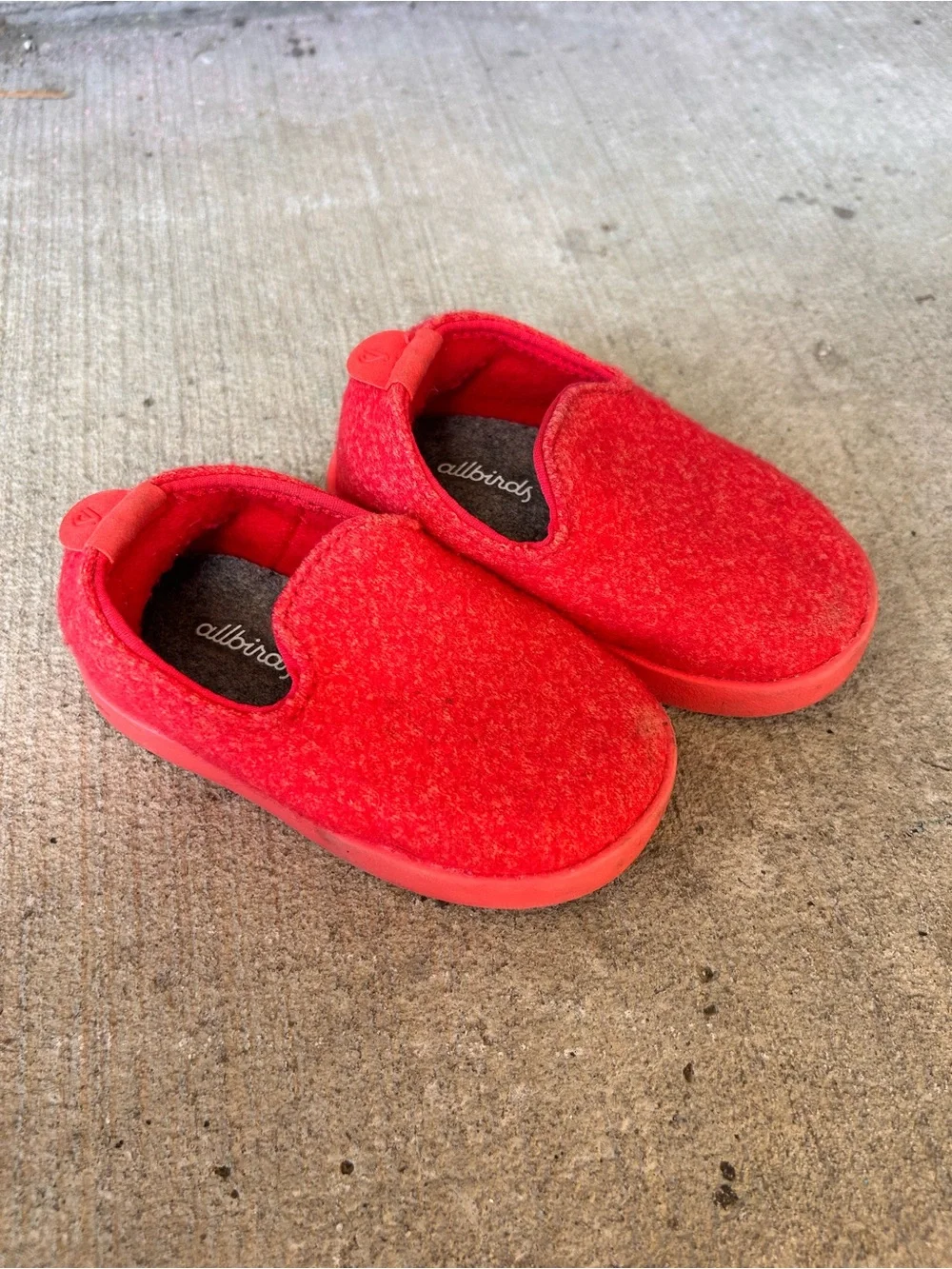 allbirds Kids Red Wool Slip-Ons